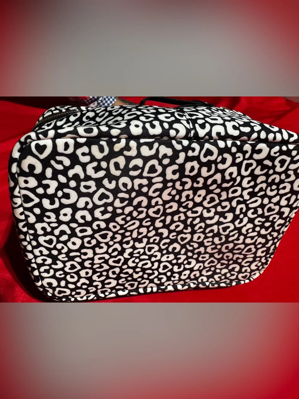 kate spade Black and White Leopard Print Cosmetic Pouch